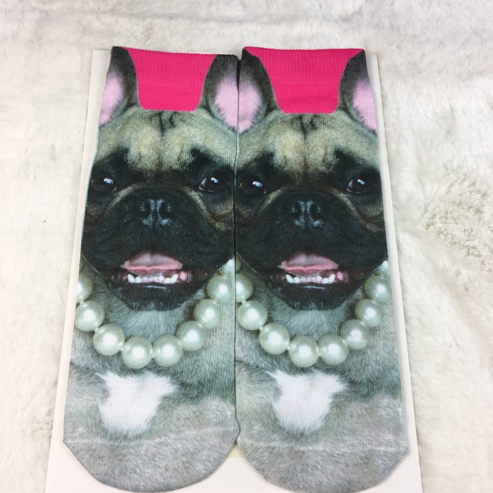 🐶 ECKO RED ankle socks Shoe sz 5 -9 BULL DOG PUPPY
